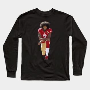 Colin Kaepernick Kneeling Low Poly Long Sleeve T-Shirt